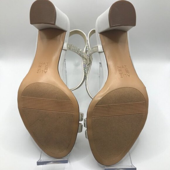Naturalizer Women's Vanessa White Satin Rhinestone Dress Strappy Sandals Size 7M - Picture 11 of 12